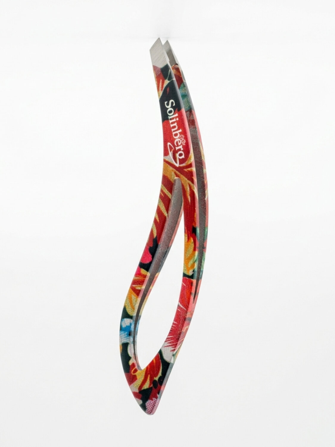 Solinberg Пинцет косметический для коррекции бровей 124, цветной, скошенный, 9 см 592872 28485 