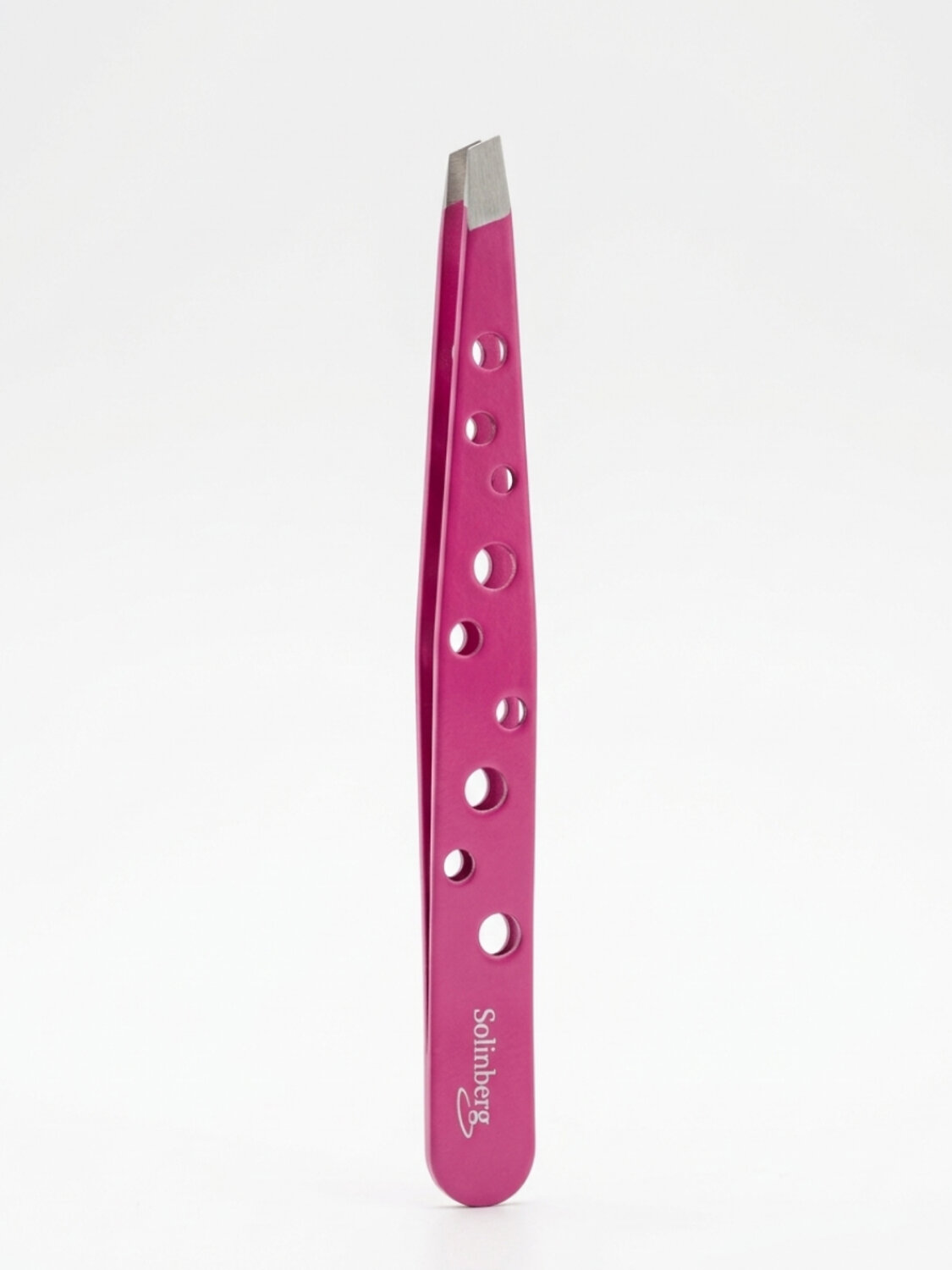 Solinberg Пинцет косметический для коррекции бровей 251-S073, розовый, скошенный, 9,5 см 592873 28486 