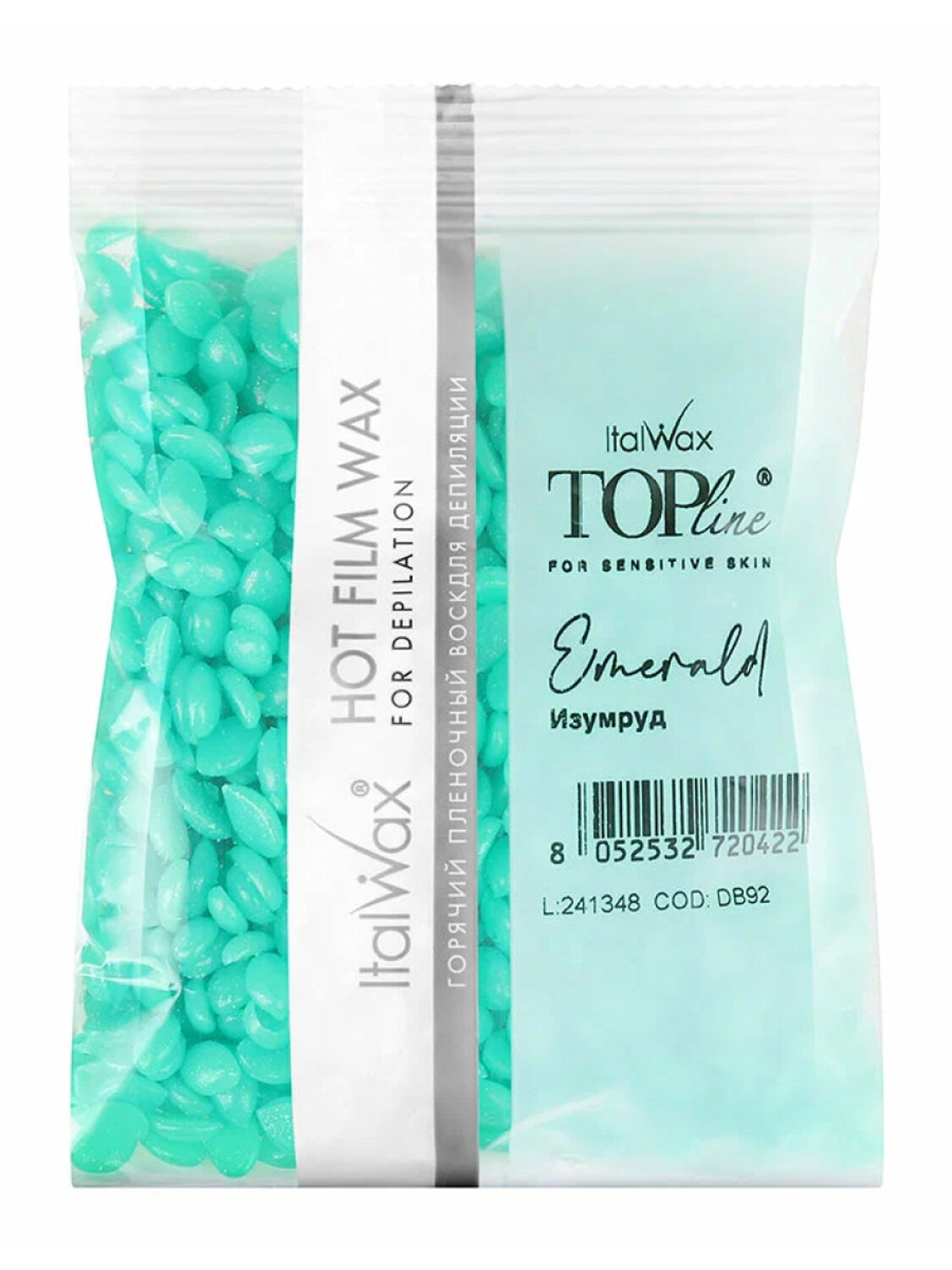 ItalWax Ital Wax Воск горячий пленочный для депиляции «Изумруд» в гранулах / Top Line Emerald, 100 г 592875 28124 