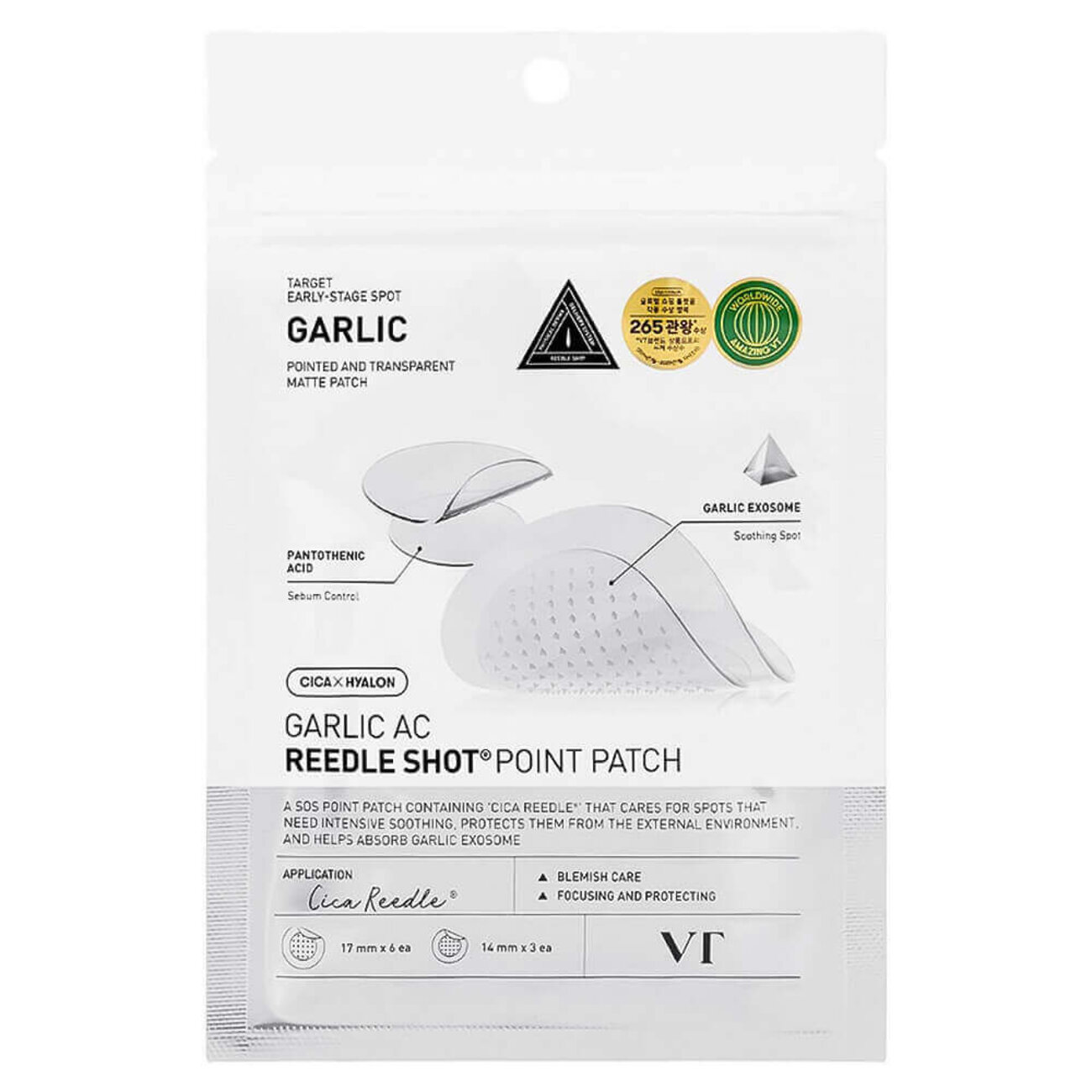 VT Cosmetics Заживляющие патчи от акне с микроиглами и чесноком / Garlic AC Reedle Shot Point Patch, 9 шт. 592909 28504 