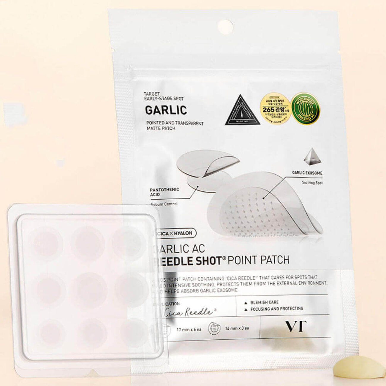 VT Cosmetics Заживляющие патчи от акне с микроиглами и чесноком / Garlic AC Reedle Shot Point Patch, 9 шт. 592909 28504 