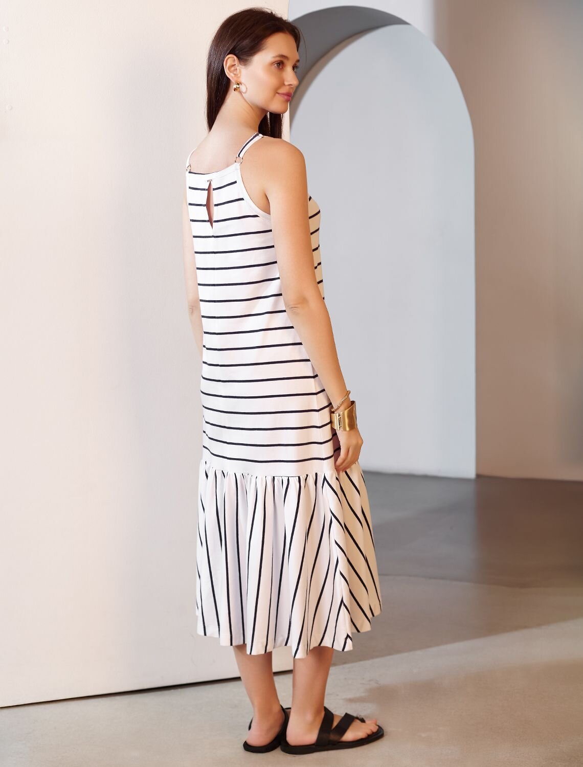 VILATTE Платье 592972 D42.126 белый-т.синий