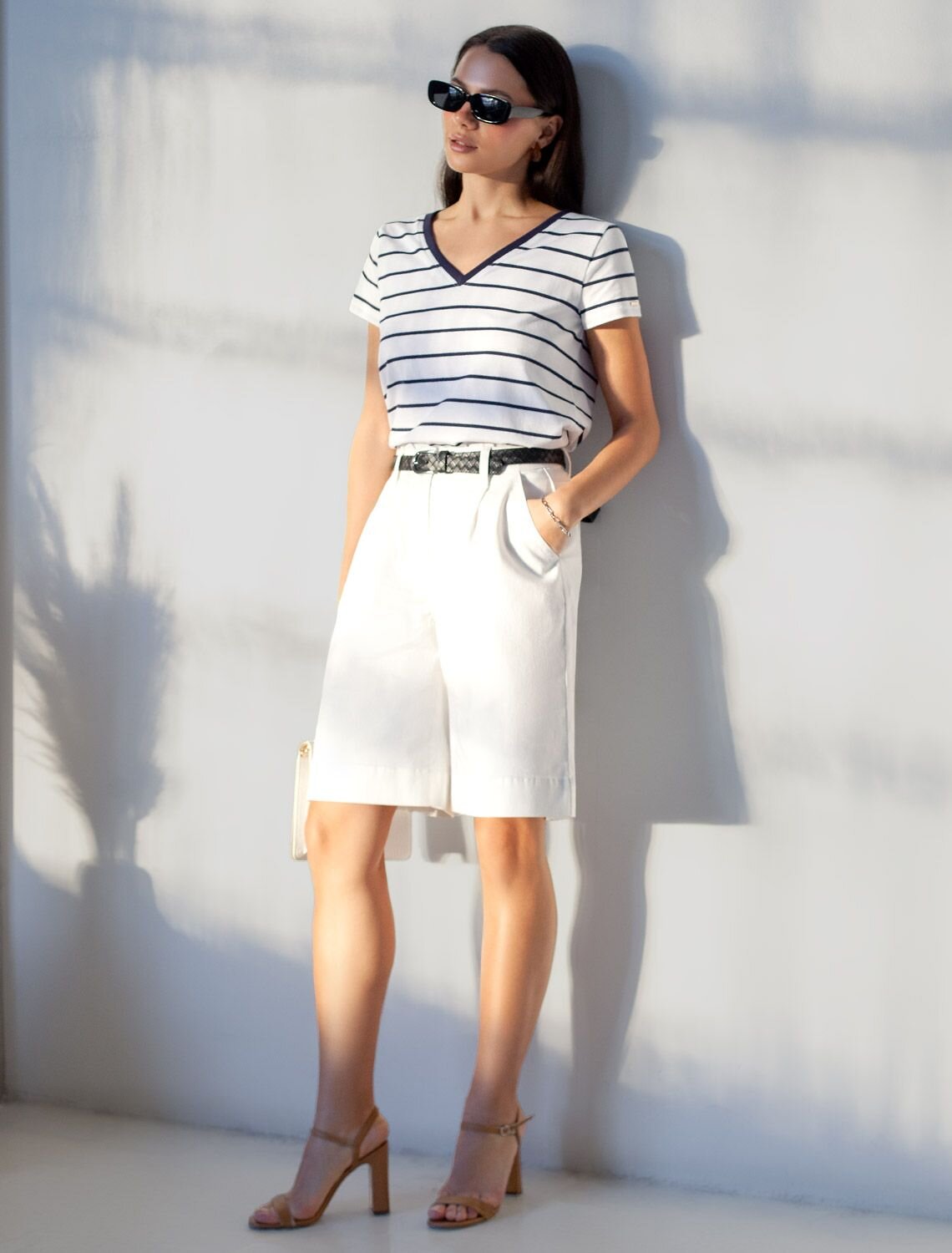 VILATTE Футболка 592985 D49.156 белый-т.синий