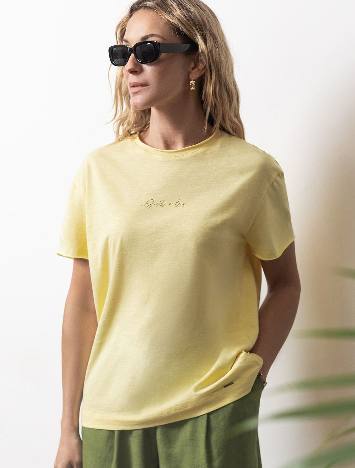 VILATTE Футболка 592986 D49.163 банан_just relax