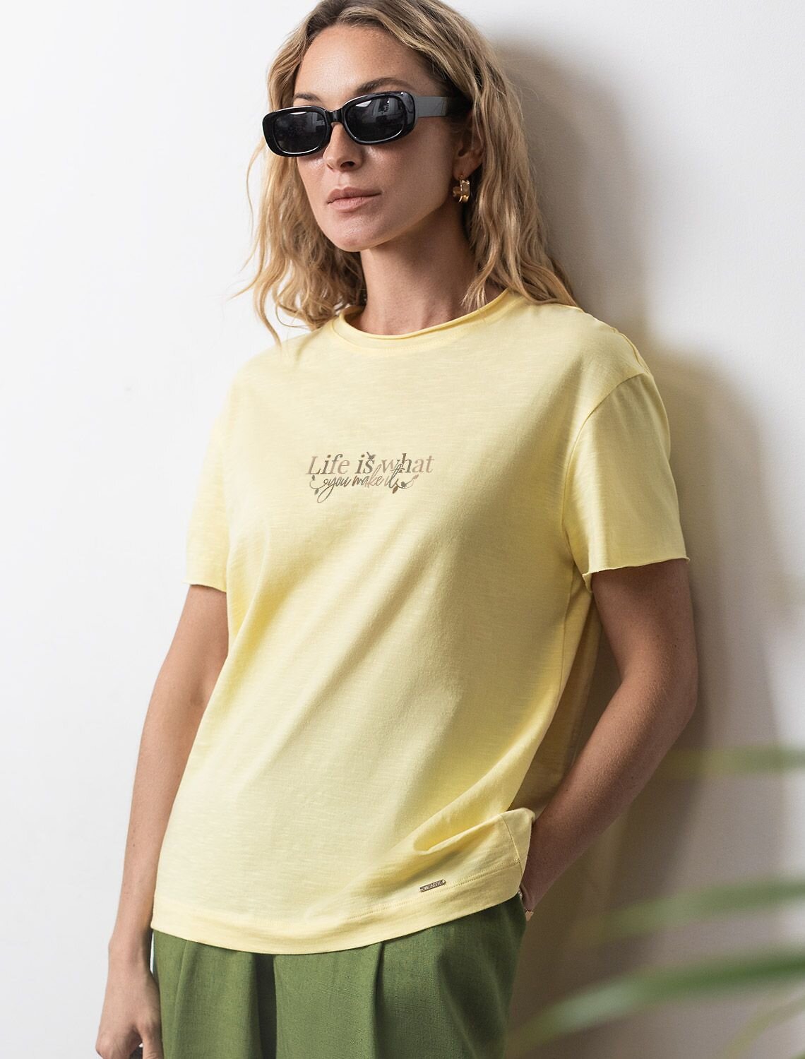 VILATTE Футболка 592988 D49.163 банановый_life_is