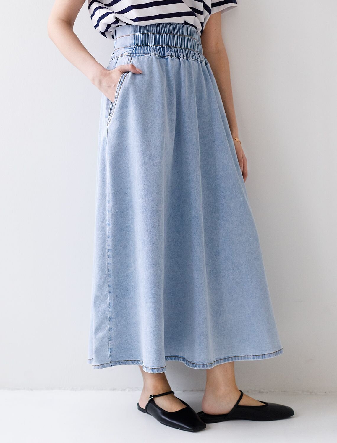 VILATTE Юбка 593015 D56.128 светло-голубой