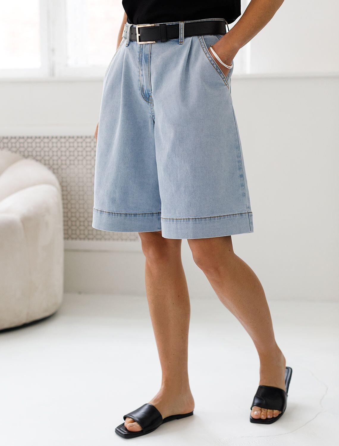 VILATTE Шорты 593017 D58.028 светло-голубой