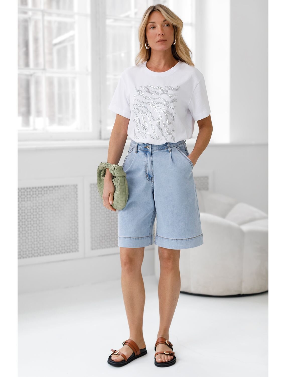 VILATTE Шорты 593017 D58.028 светло-голубой