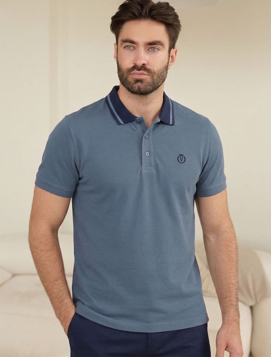 VILATTE Футболка 593022 U49.025 св.синий