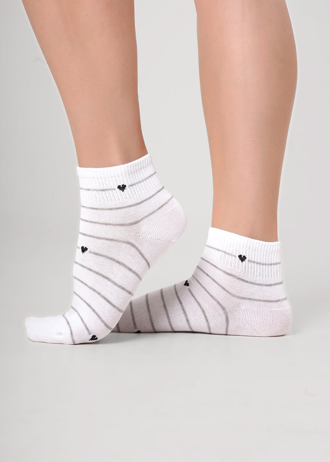 CLEVER Носки 593129 Д5607 белый/меланж серый