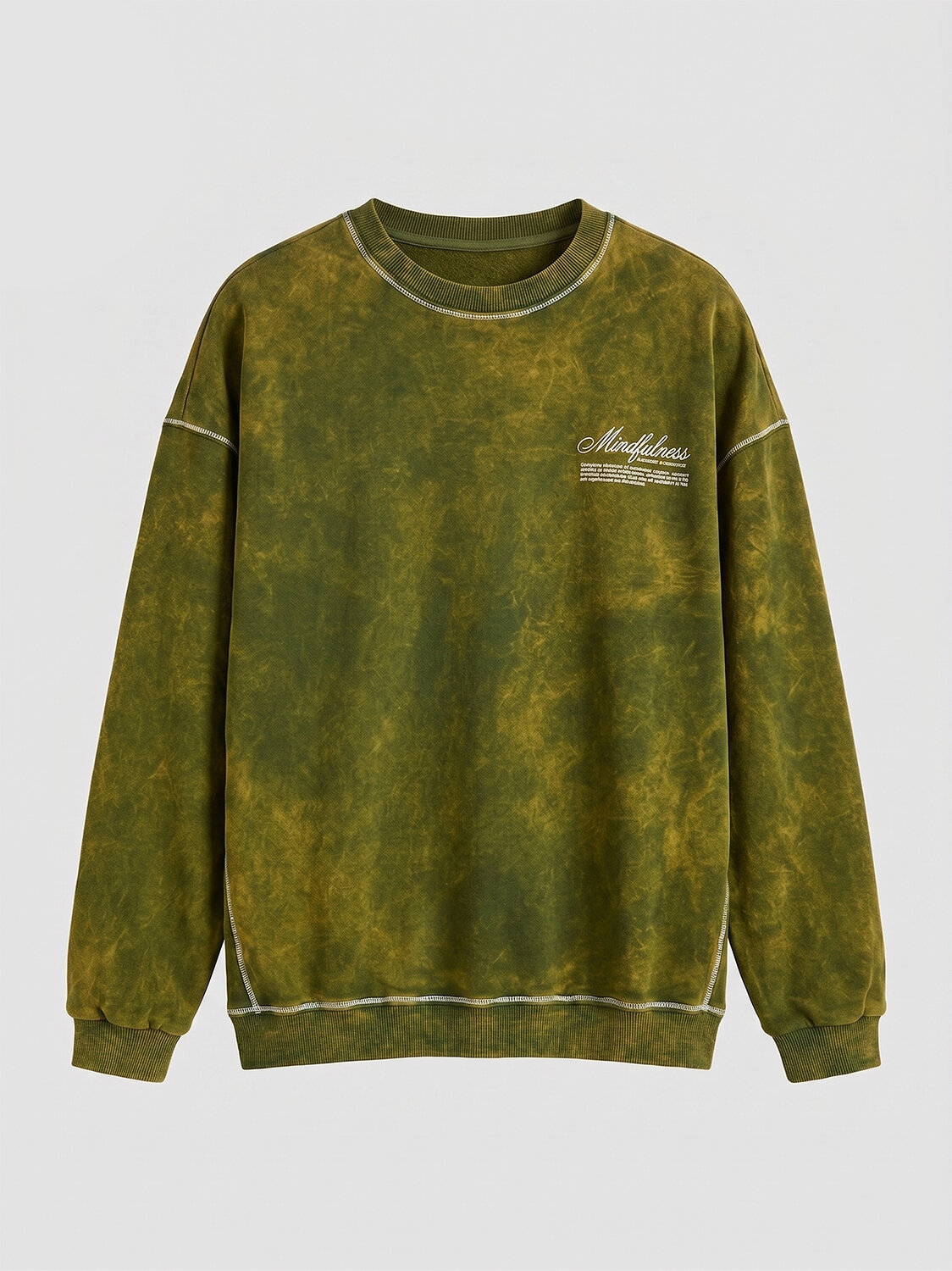 MARK FORMELLE Свитшот 593377 121893-1 ACID WASH желтый +печать