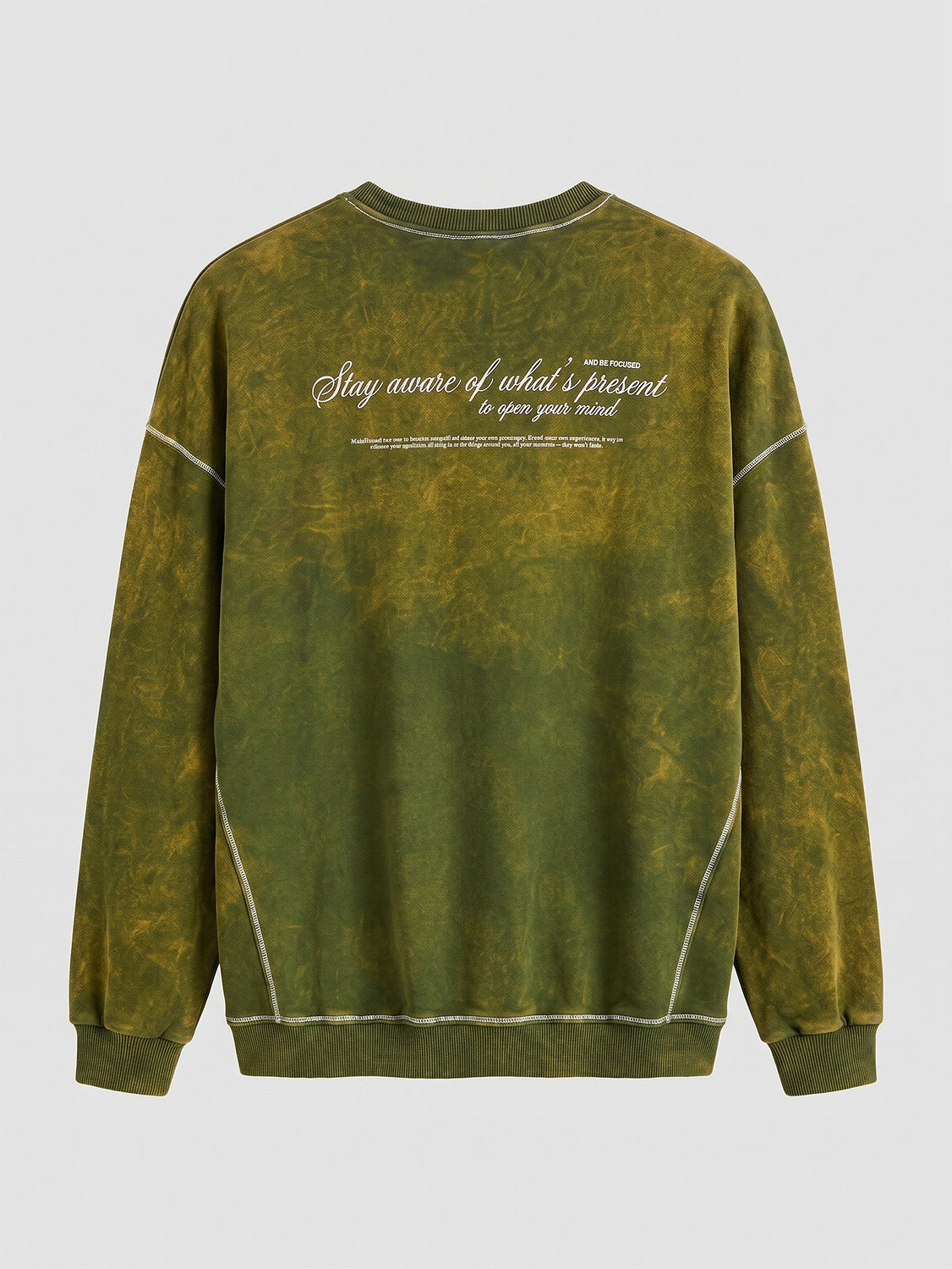 MARK FORMELLE Свитшот 593377 121893-1 ACID WASH желтый +печать