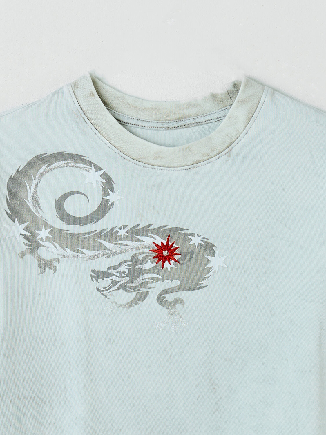 MARK FORMELLE Футболка 593474 112862 ACID WASH на св.сером +печать