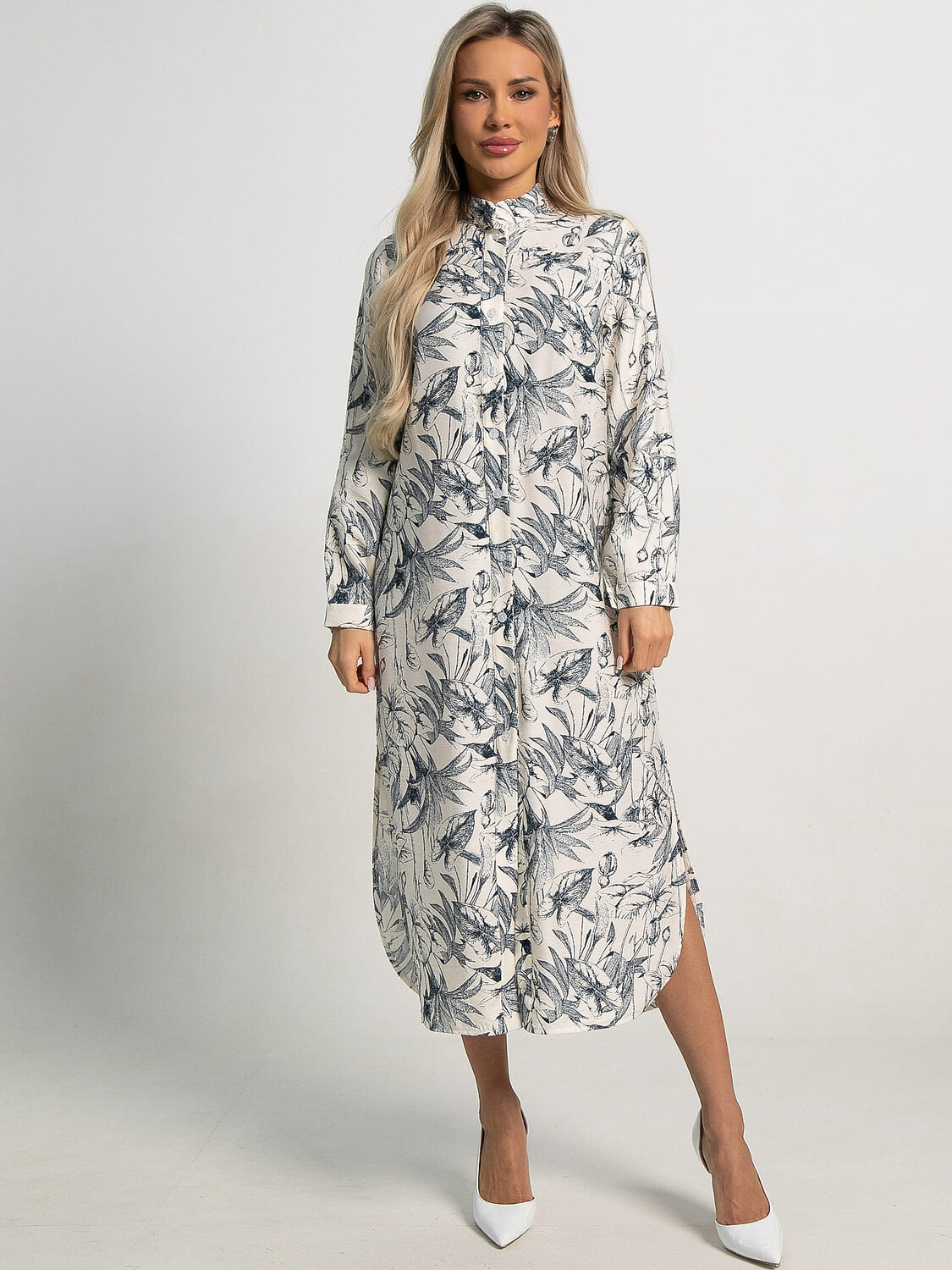 LT Collection Платье-рубашка 594009 П15555-10М Белый