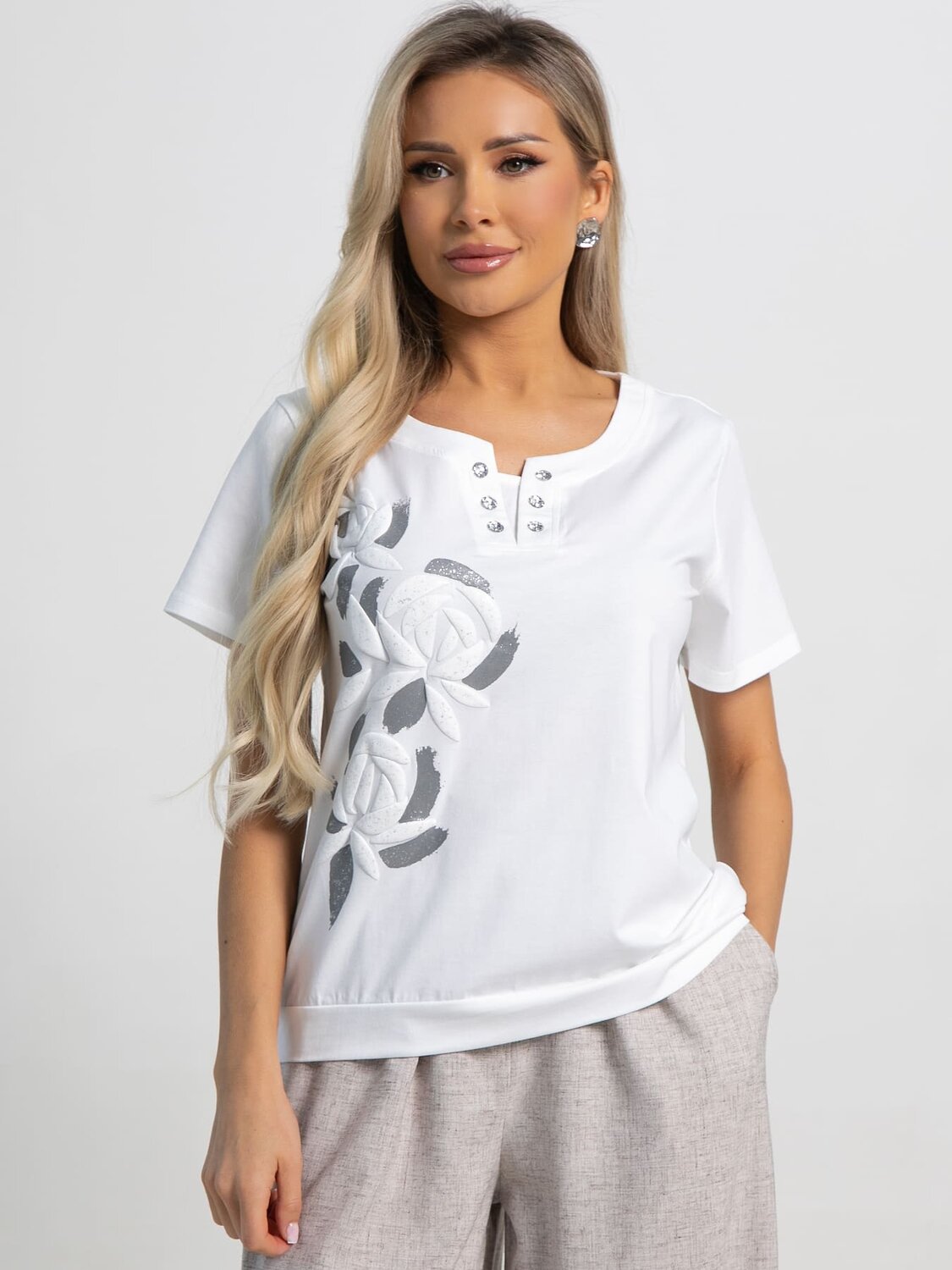LT Collection Блуза 594405 Б15834-4М Белый
