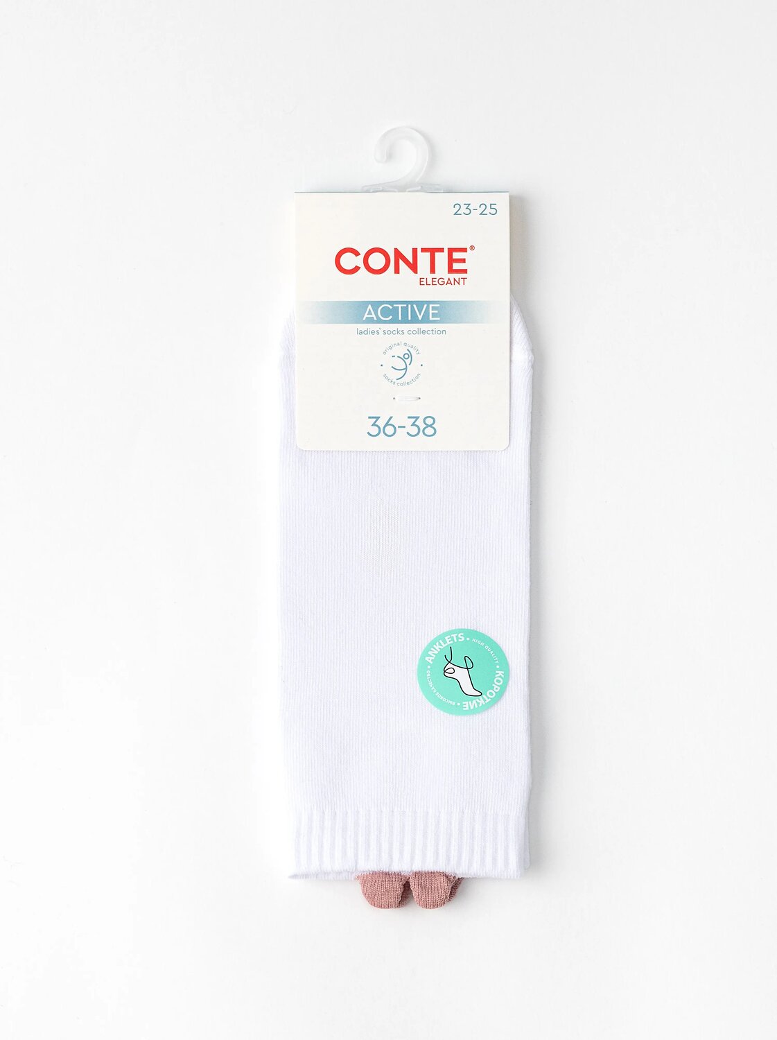 Conte elegant Носки 595154 ACTIVE 20С-18СП белый-пепельно-розовый