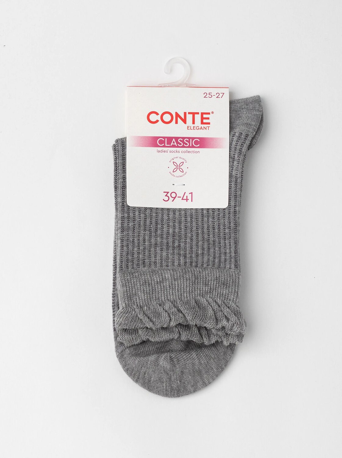 Conte elegant Носки 595214 CLASSIC (декор. пикот) 25С-203СП серый