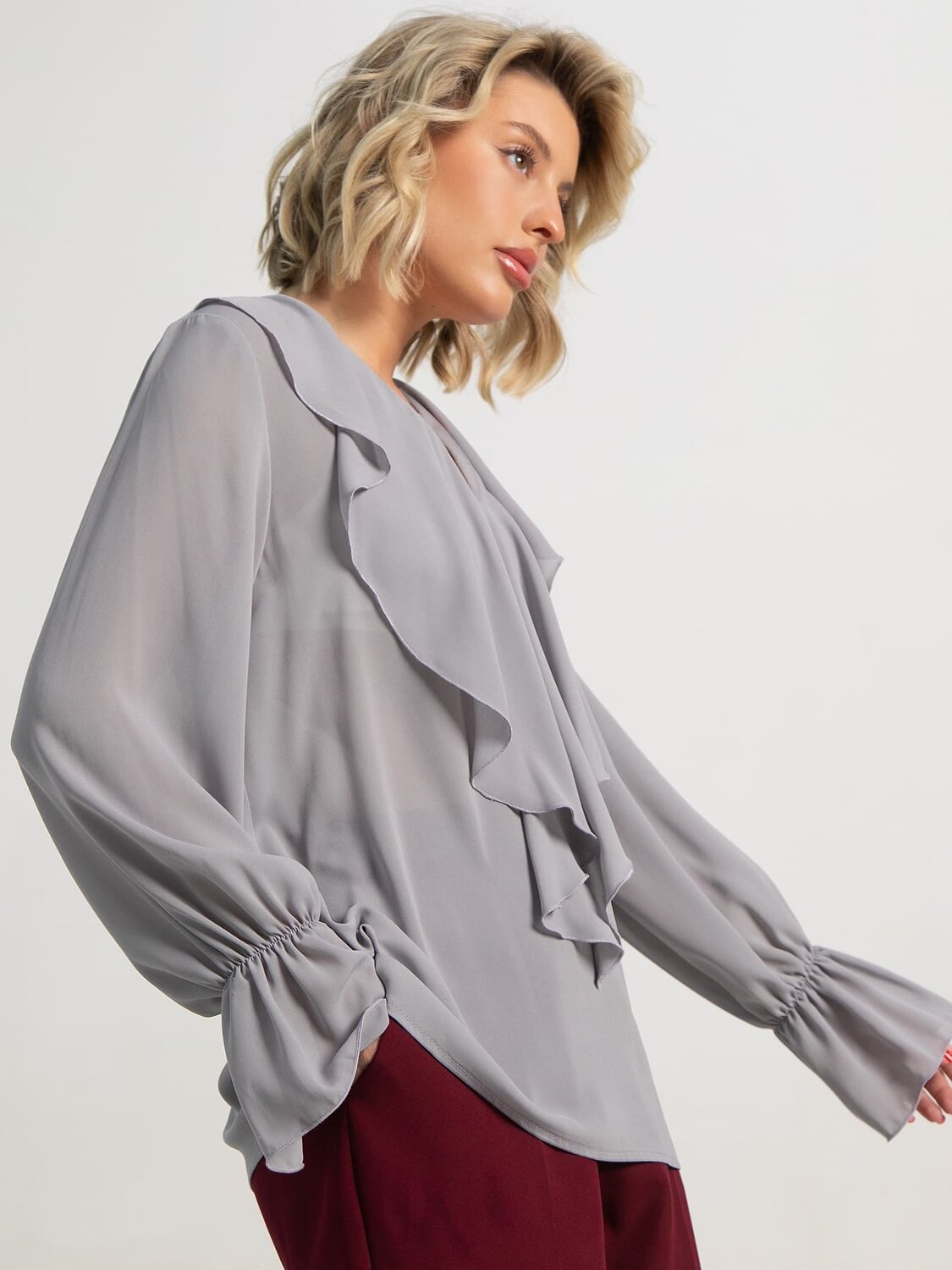 LT Collection Блуза 595393 Б15658-8М Серый