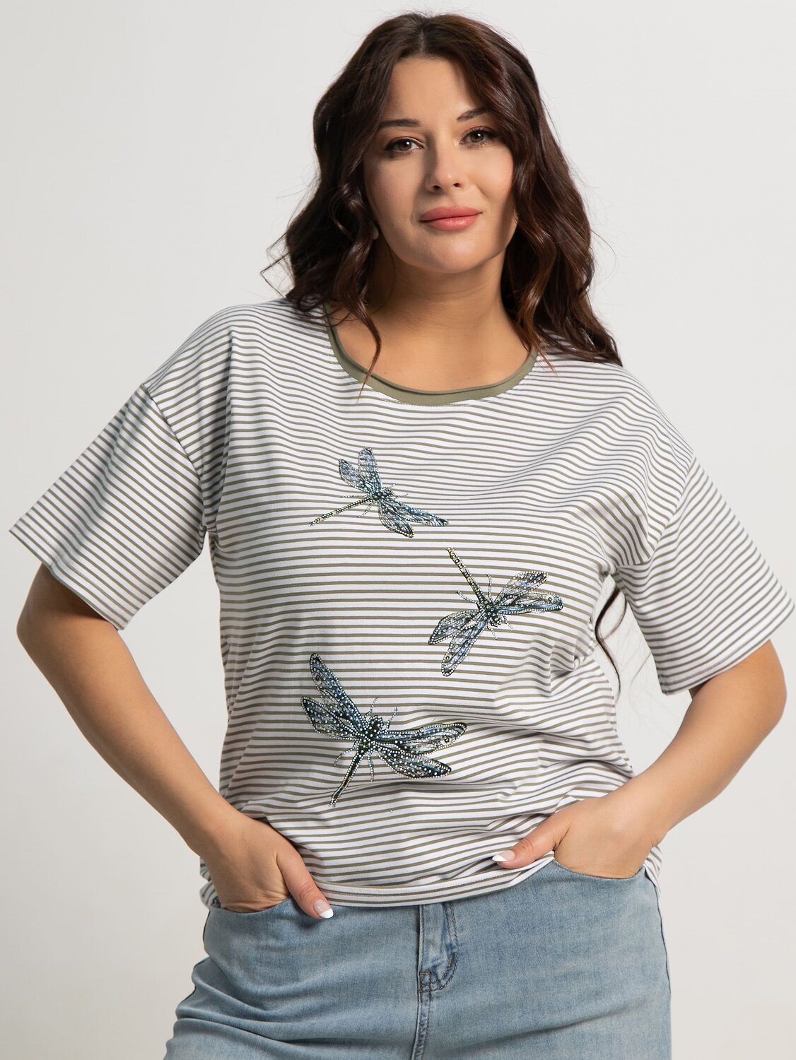 LT Collection Блуза 595425 Б15853-20М Оливковый