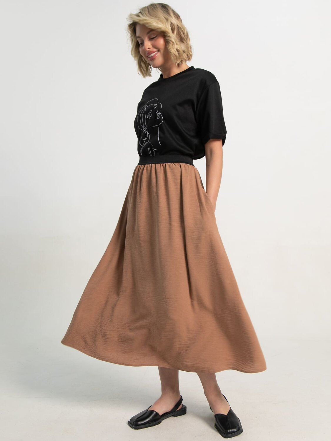 LT Collection Юбка 595426 Ю15858-30М Коричневый