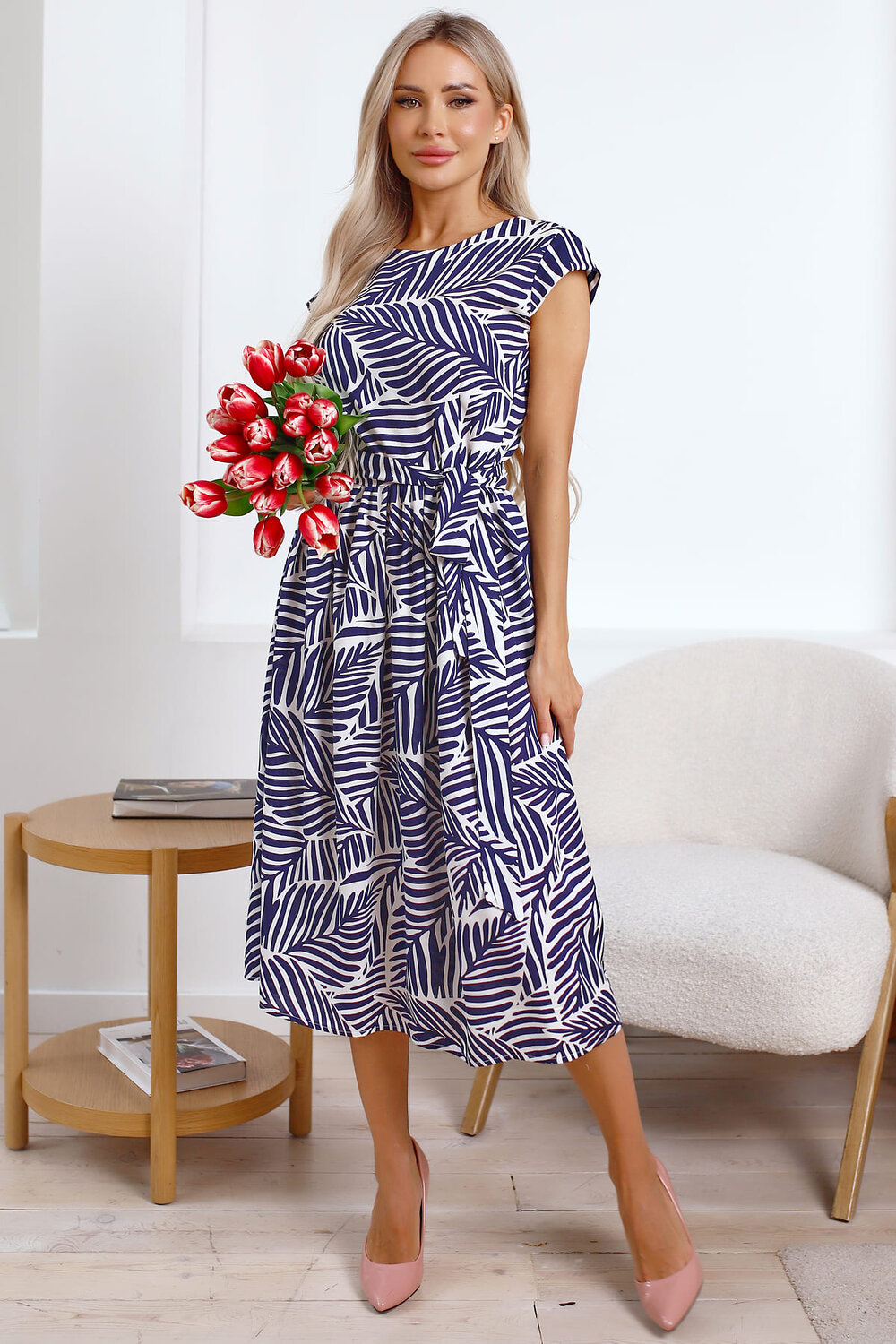 LT Collection Платье 595450 П15885-45М Темно-синий