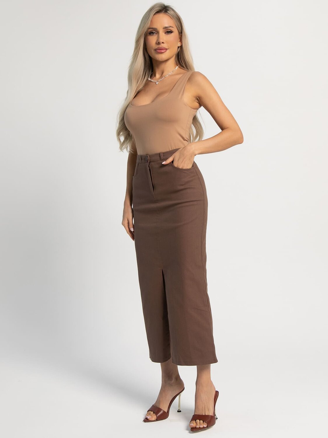 LT Collection Юбка 596516 Ю15951-4М Коричневый