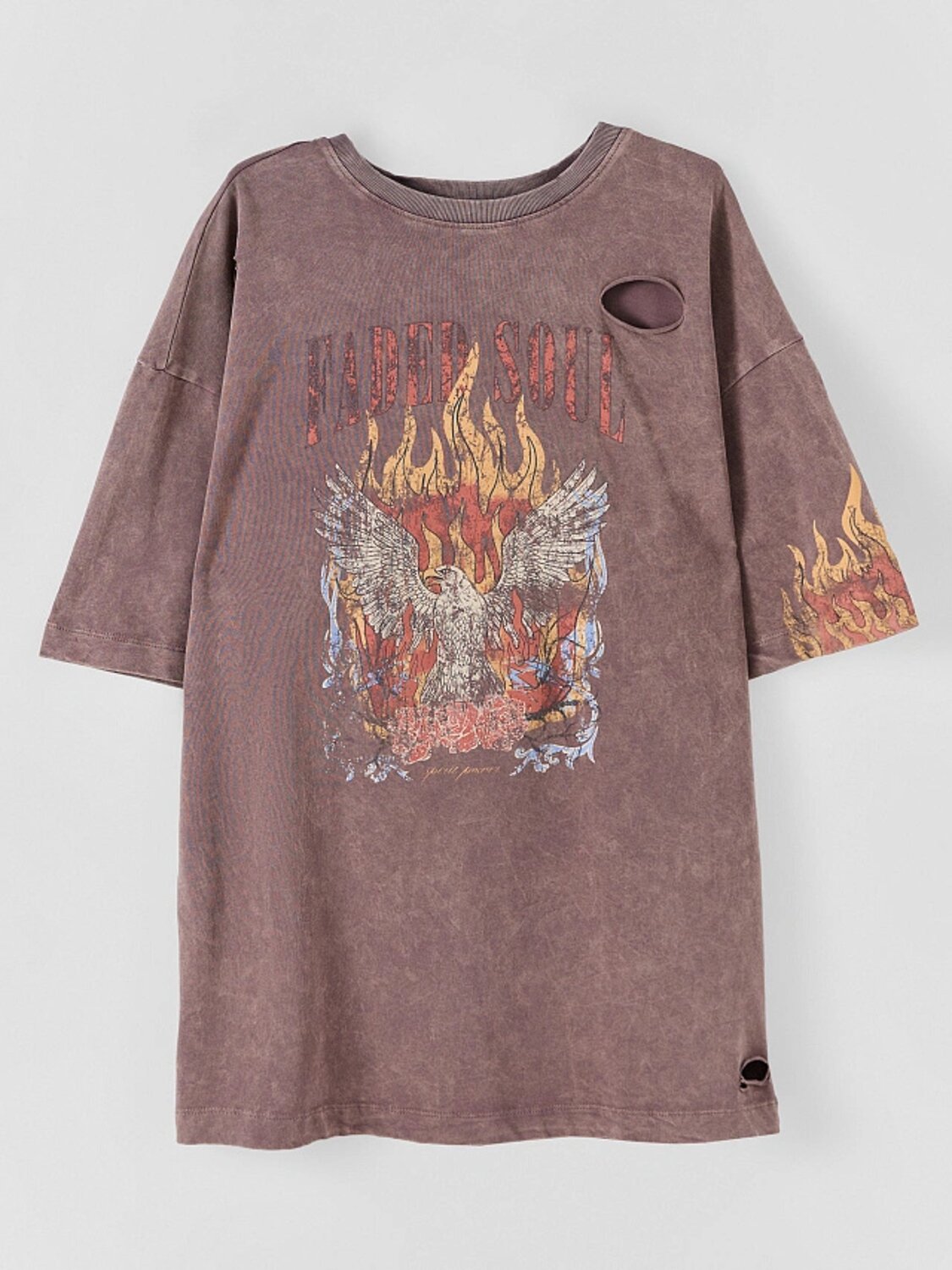 MARK FORMELLE Футболка 598353 112953R ACID WASH на бордово-сером +печать