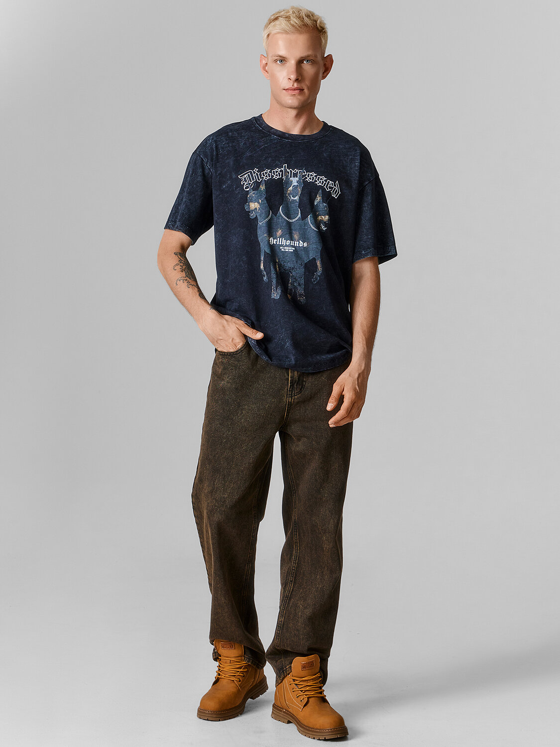 MARK FORMELLE Футболка 598377 111927 ACID WASH черный +печать