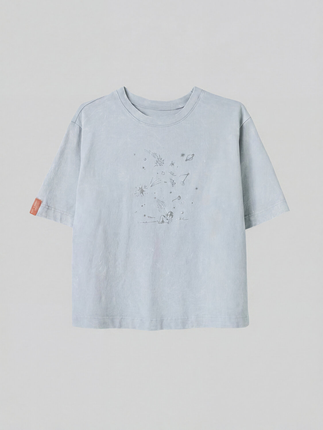 MARK FORMELLE Футболка 598402 112862 ACID WASH на св.сером +печать