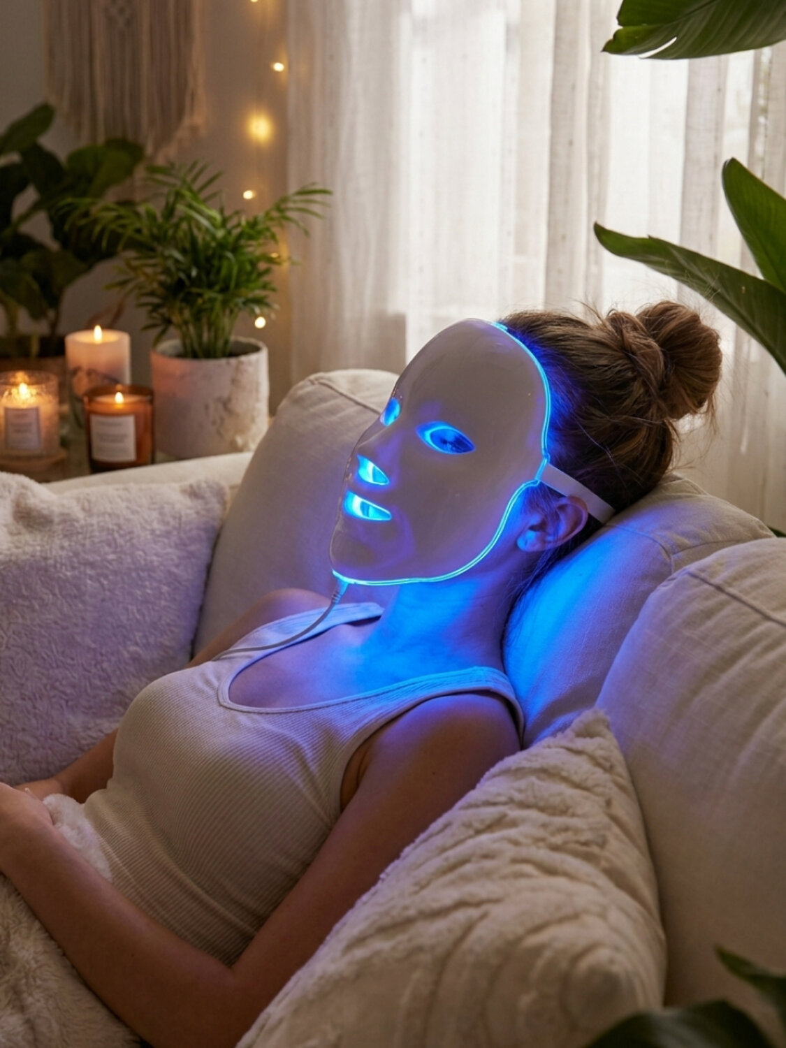 Nail Art Светодиодная LED-маска для лица / Colorful LED beauty mask, белый 598888 28469 