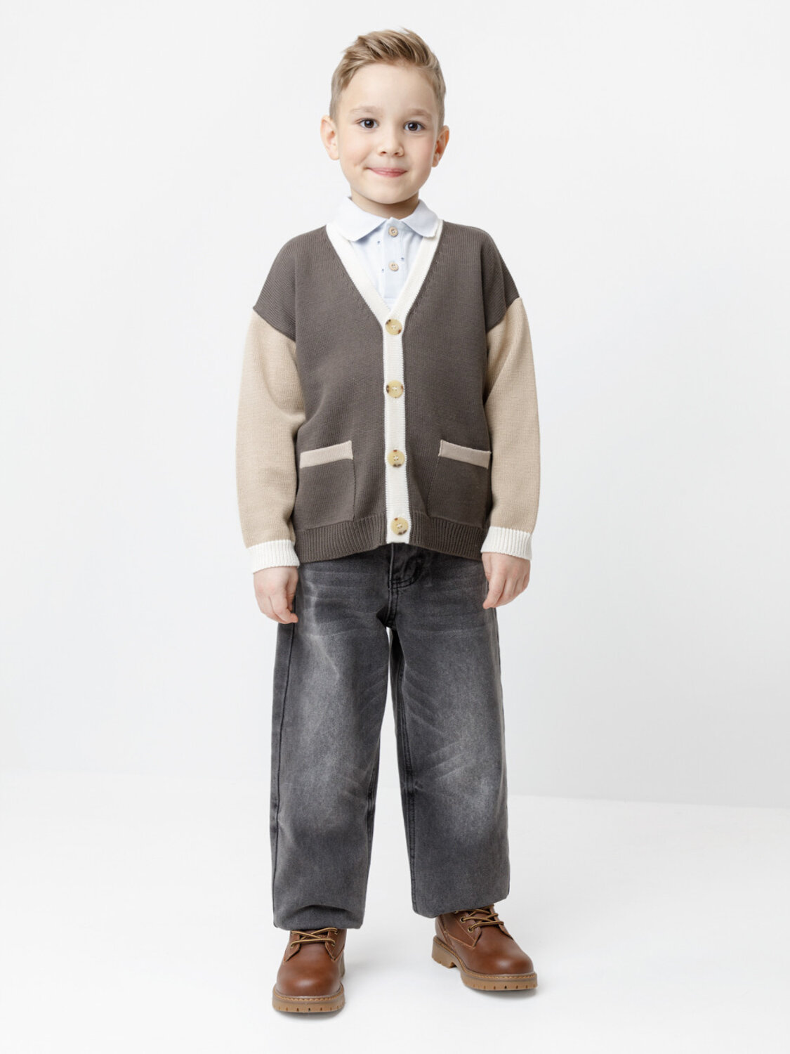 CROCKID Кардиган 599820 КВ 30177 коричневый, бежевый