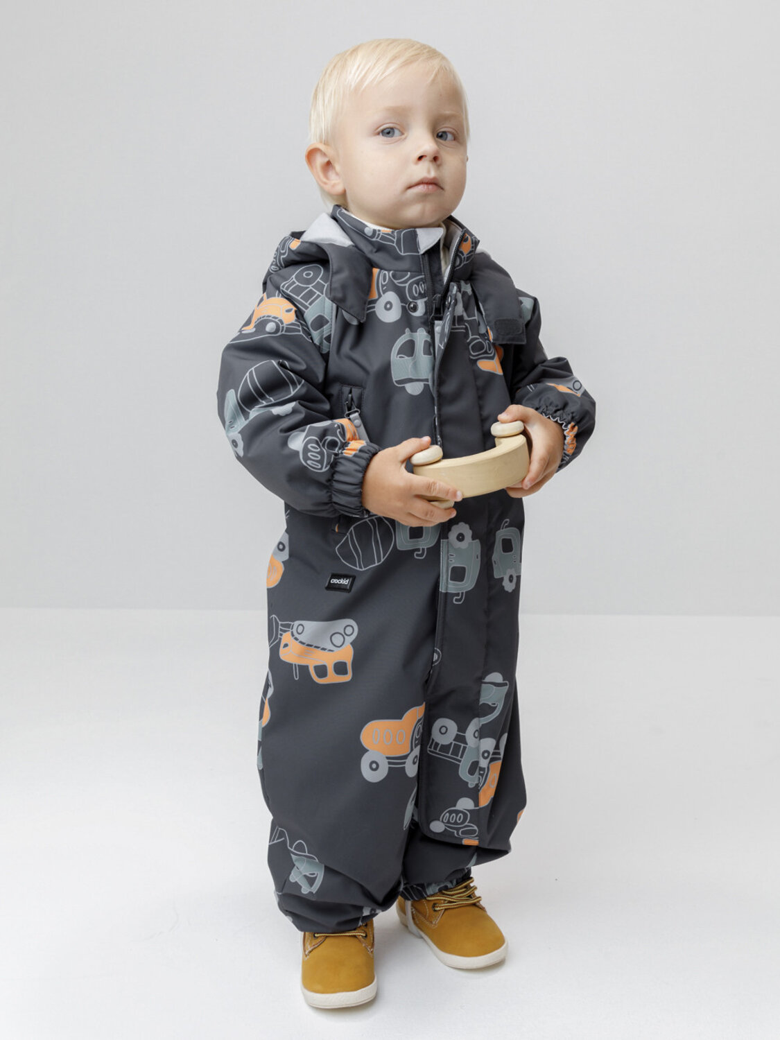 CROCKID Комбинезон 599973 ВК 60085/н/79 Ал темно-серый, грузовики