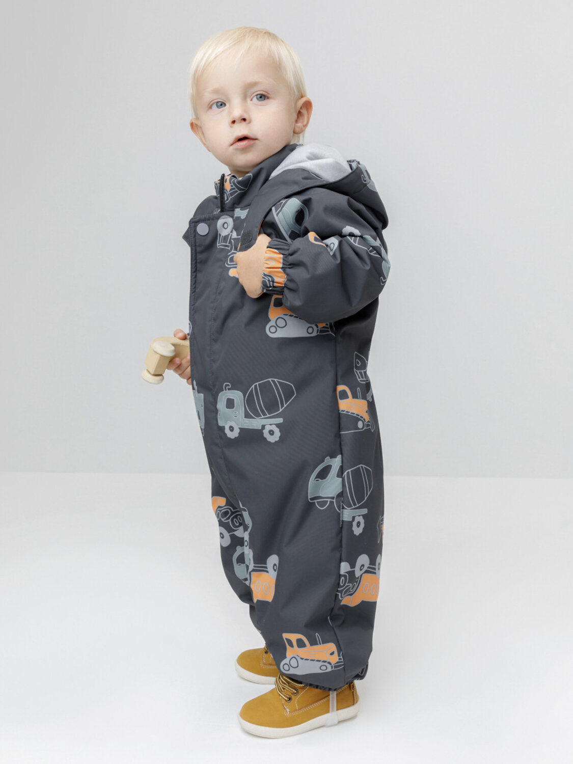 CROCKID Комбинезон 599973 ВК 60085/н/79 Ал темно-серый, грузовики
