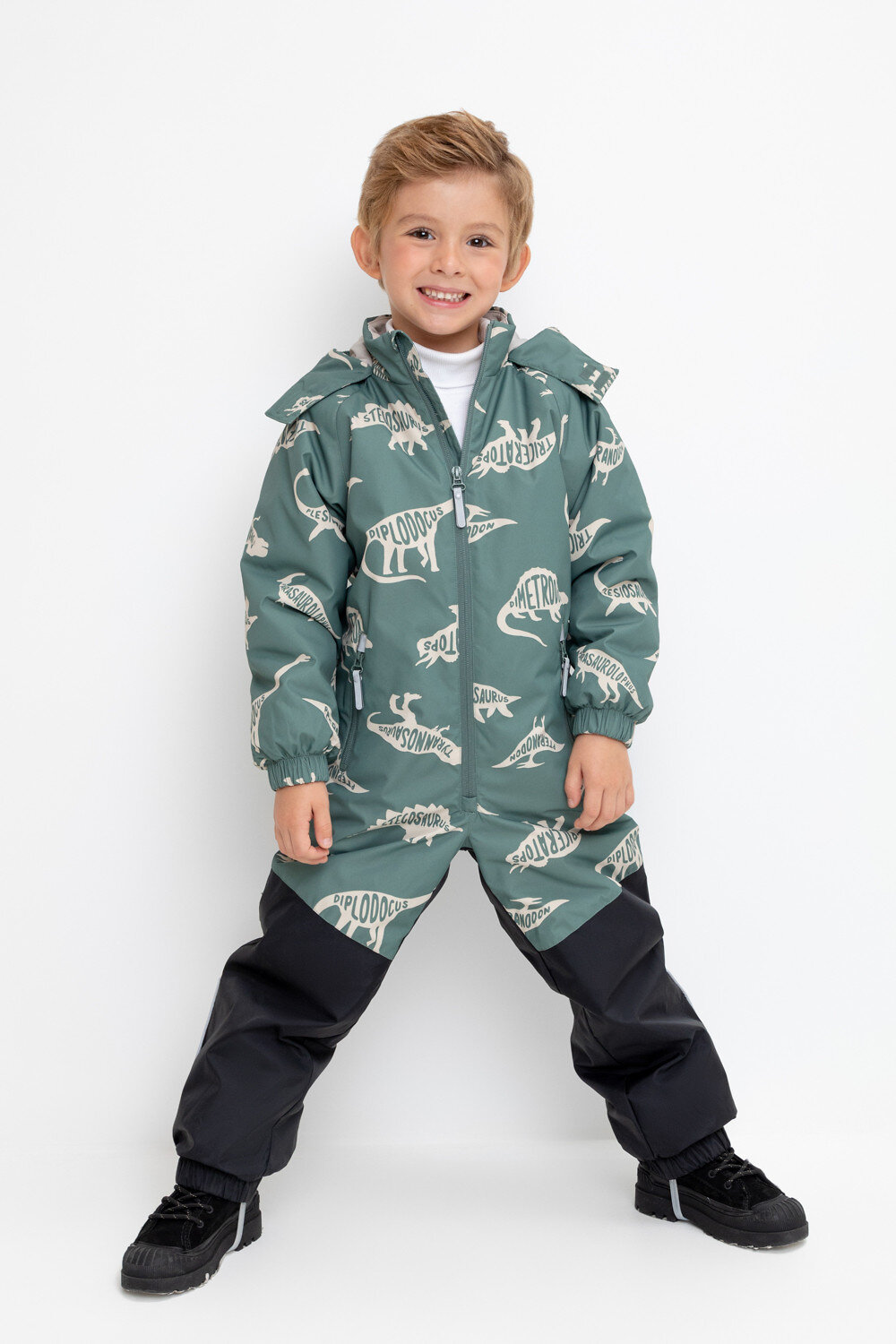 CROCKID Комбинезон 599985 ВК 60111/н/1 ГР зеленый чай, динозавры
