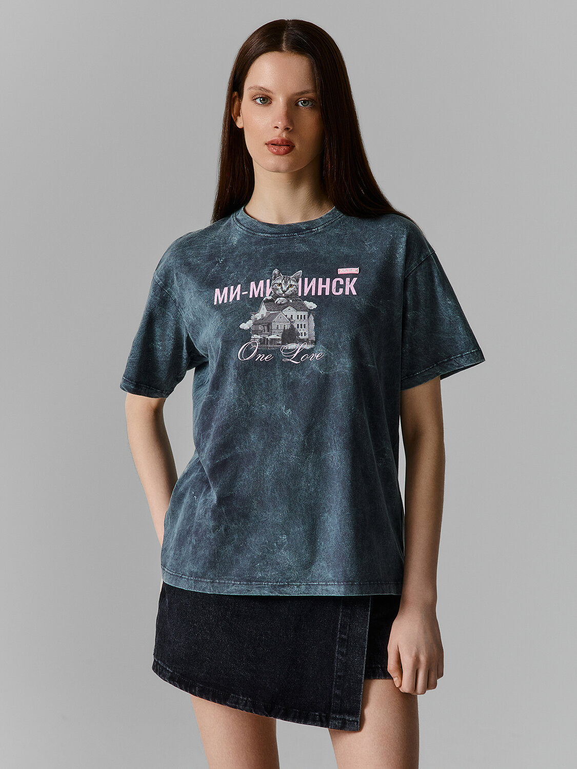MARK FORMELLE Футболка 600368 112678 ACID WASH серый +печать1