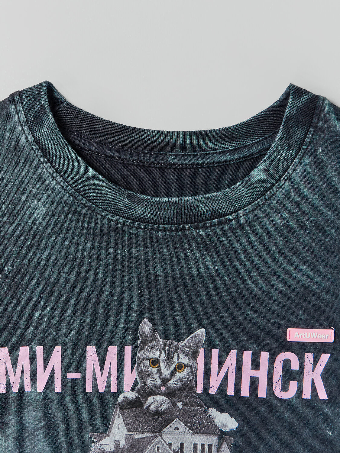 MARK FORMELLE Футболка 600368 112678 ACID WASH серый +печать1