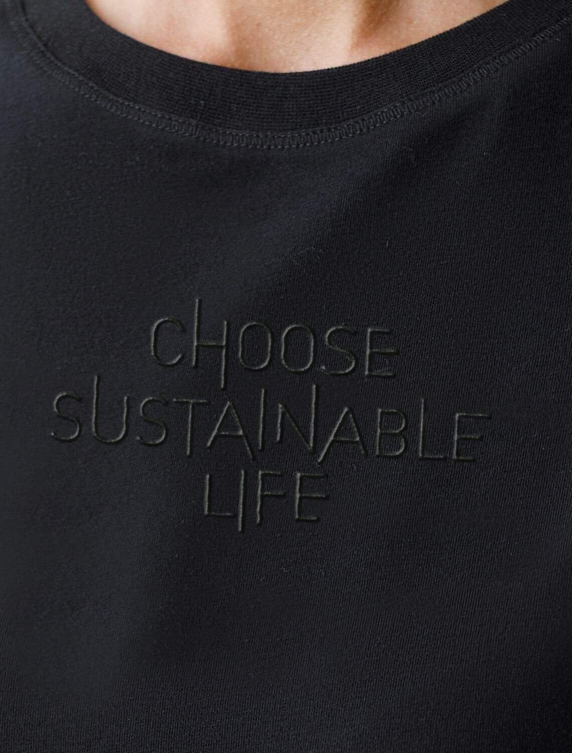 VILATTE Футболка 600449 D49.173 черный_sustainable life