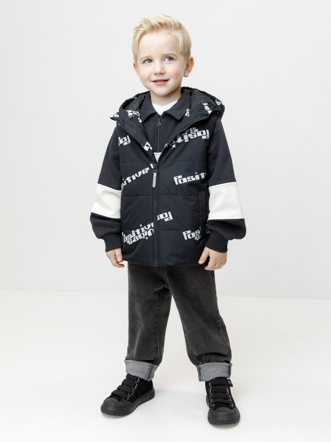 CROCKID Жилет 600843 ВК 35019/н/3 ГР (98-128) черный, позитив