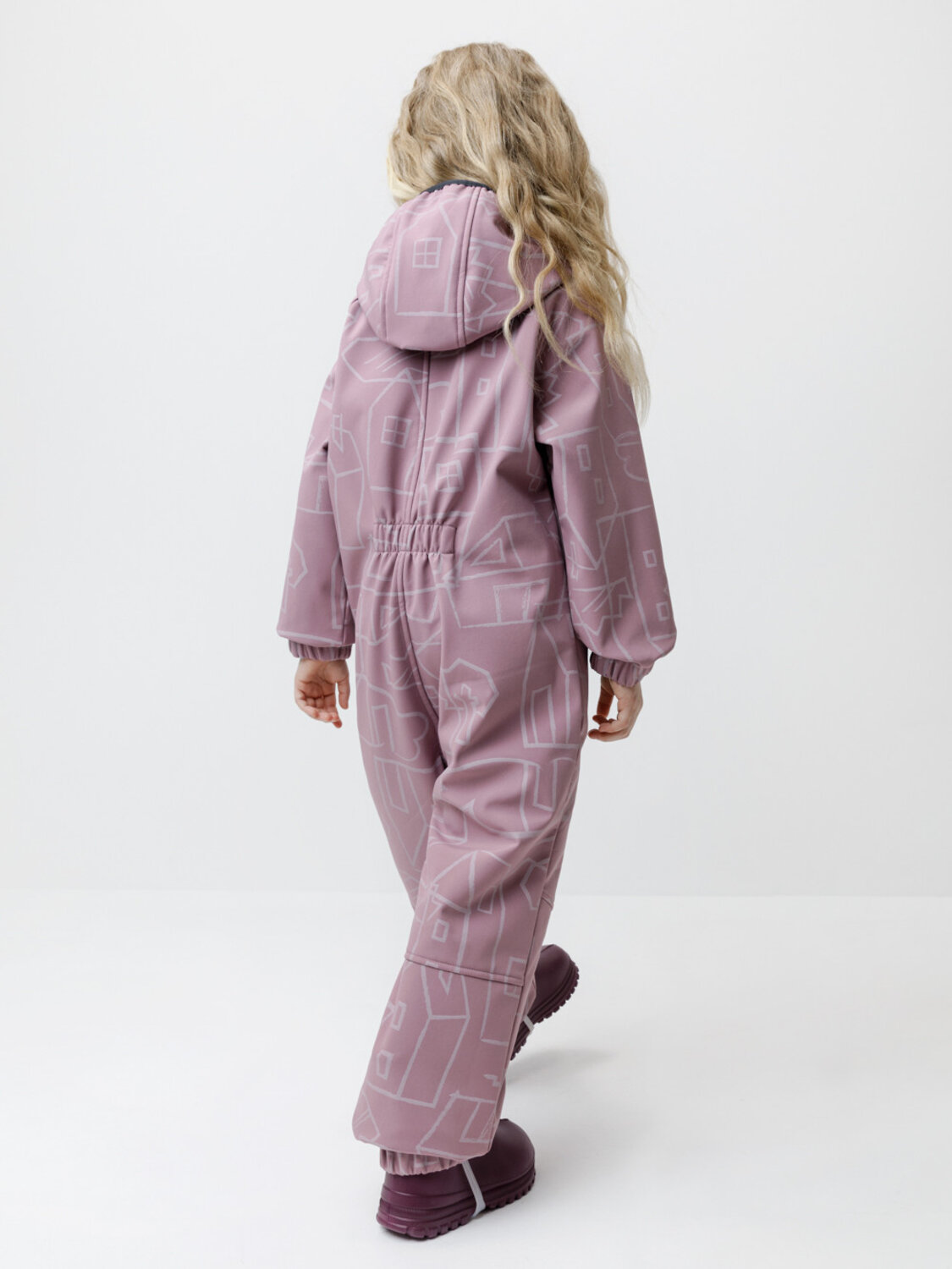 CROCKID Комбинезон 600873 ВК 60135/н/2 ГР лиловый, домики и деревья