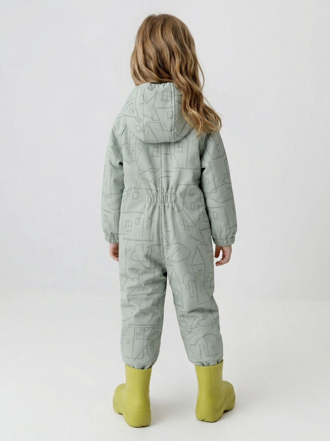 CROCKID Комбинезон 600874 ВК 60135/н/3 ГР оливковый, домики и деревья