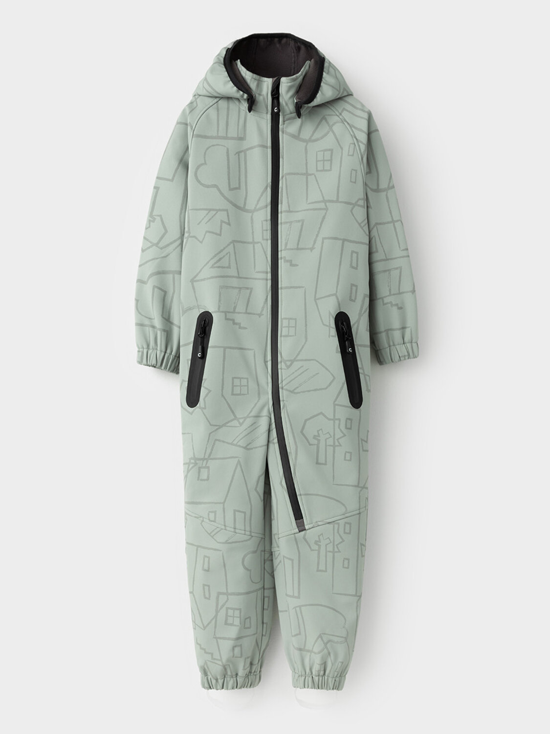 CROCKID Комбинезон 600874 ВК 60135/н/3 ГР оливковый, домики и деревья