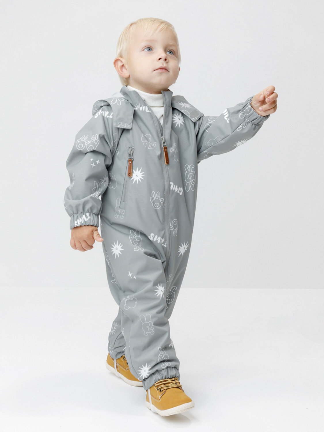 CROCKID Комбинезон 600900 ВК 60088/н/23 Ал горный шалфей, забавные смайлики