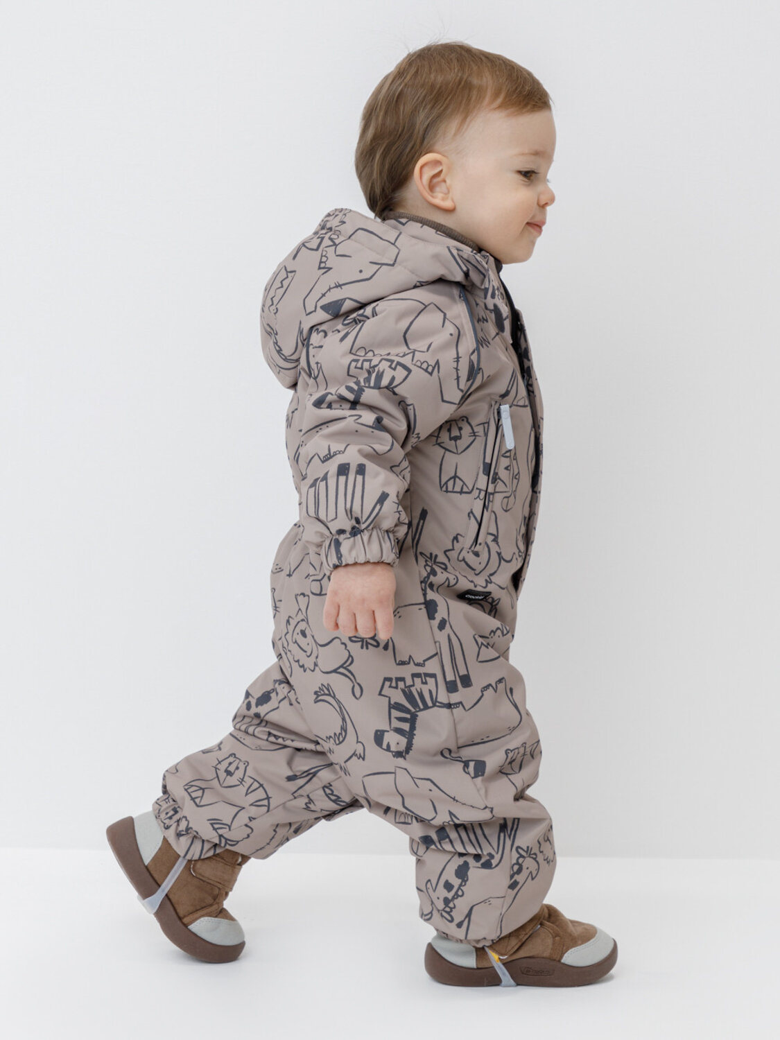 CROCKID Комбинезон 600906 ВК 60085/н/74 Ал бежево-коричневый, рисунки животных