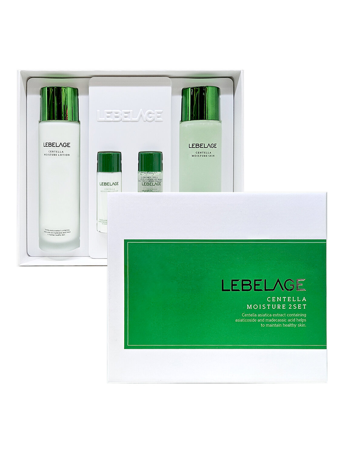 Lebelage Подарочный набор для лица с центеллой / Centella Moisture 2 Set (Тонер + Лосьон + Миниатюры), 150 мл x 2, 30 мл x 2 601380 28538 