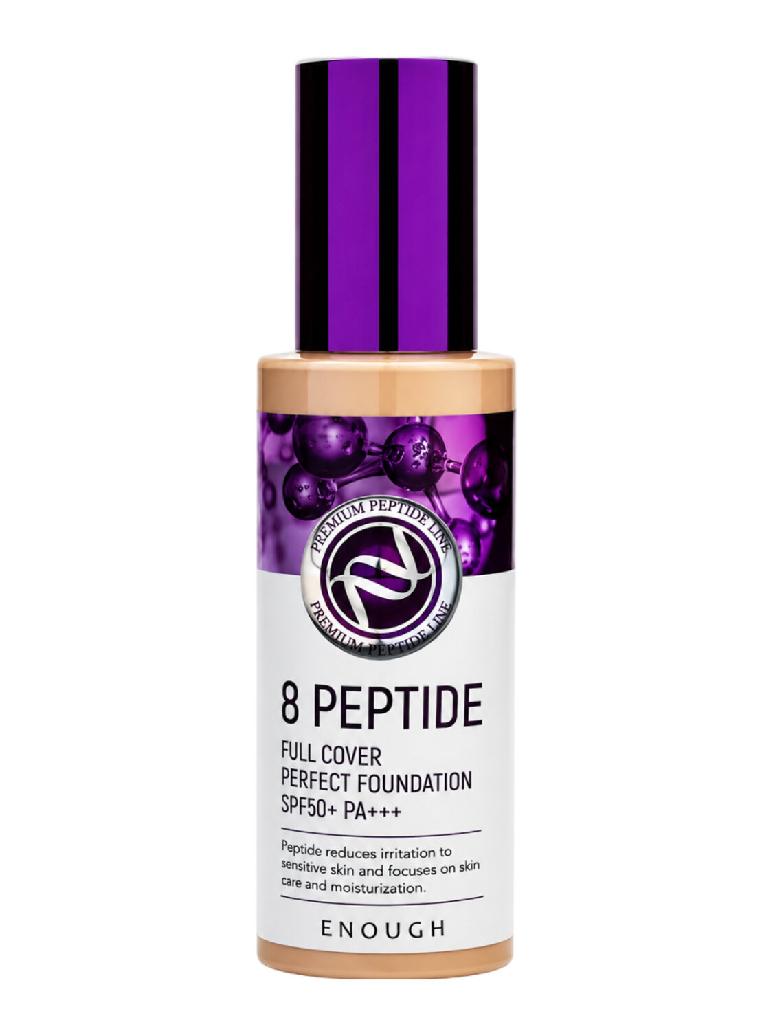 Enough Тональная основа для лица с комплексом из 8 пептидов / 8 Peptide Full Cover Perfect Foundation SPF50+ PA+++, №23, бежевый, 100 г 601837 28594 