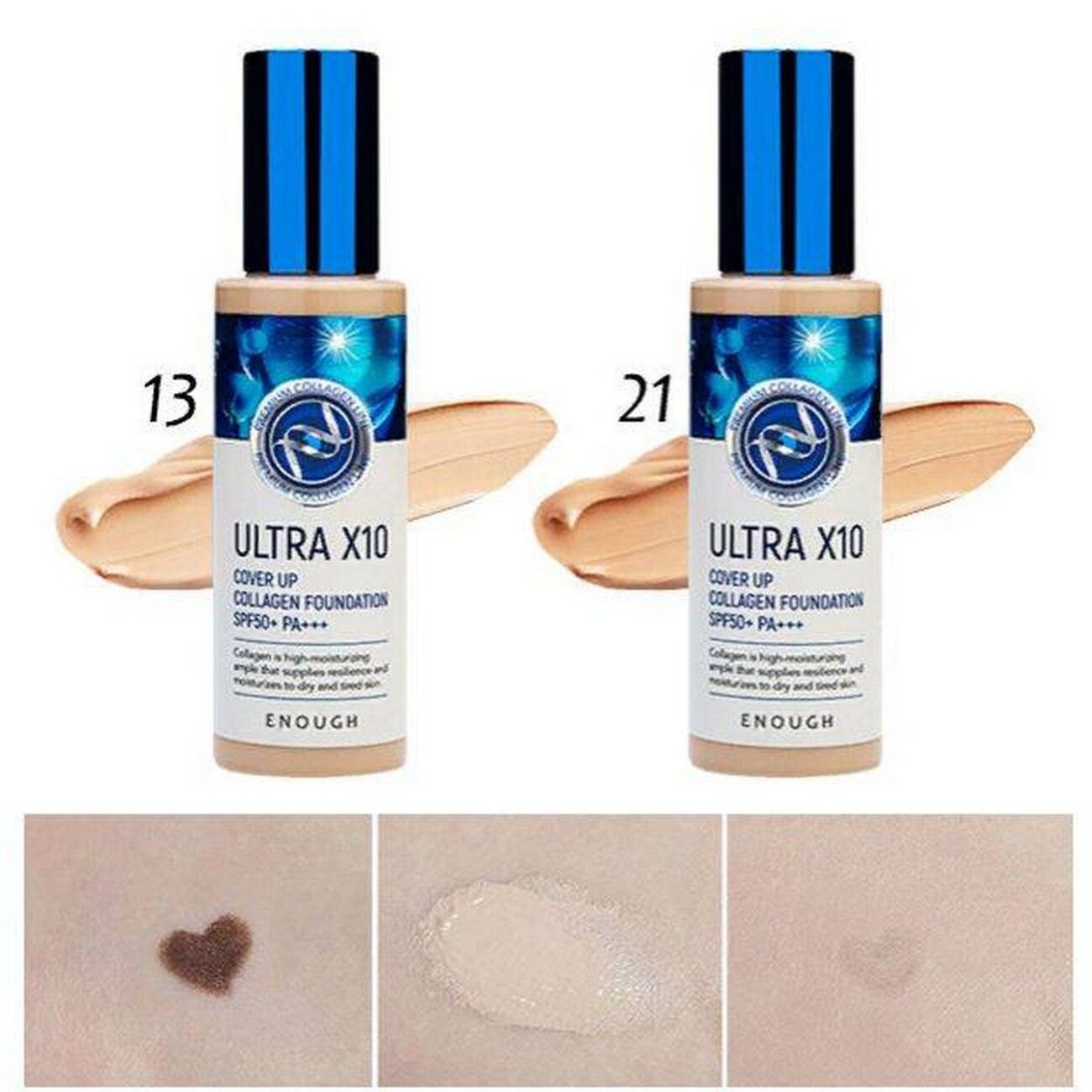 Enough Тональный крем с коллагеном №21 / Ultra X10 Cover Up Collagen Foundation SPF 50, 100 мл 601841 16011 