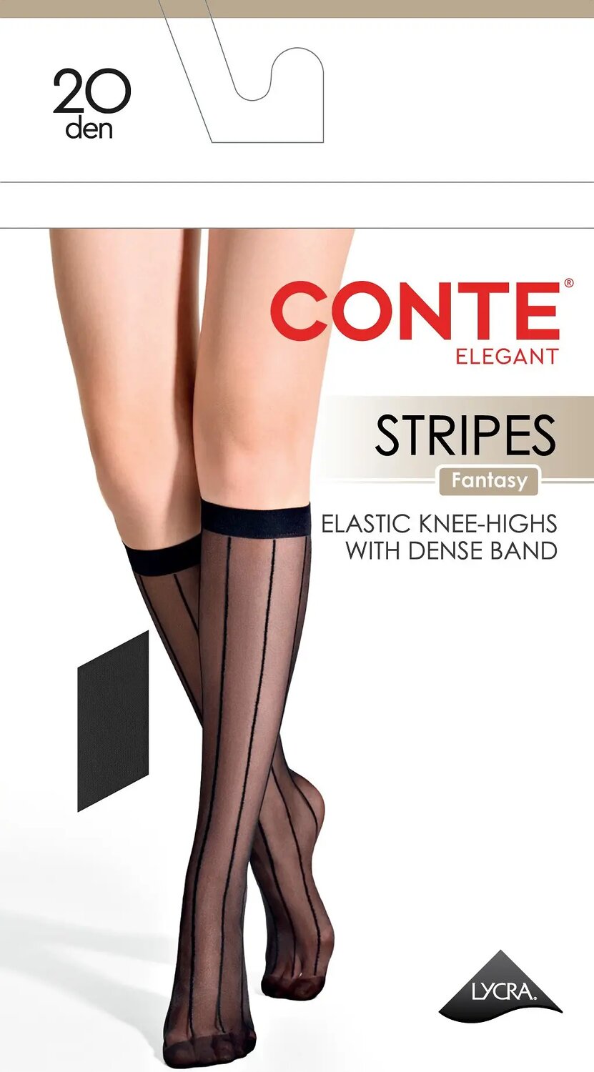 Conte elegant Гольфы 601906 FANTASY STRIPES nero