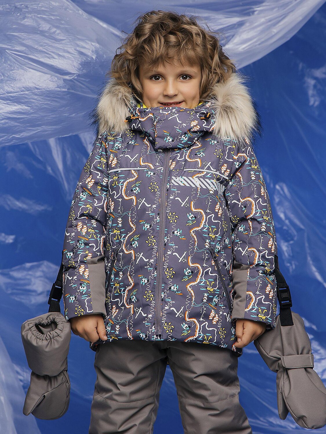 BATIK Комплект 602305 0336-27з-5 Принт темный беж/природный серый