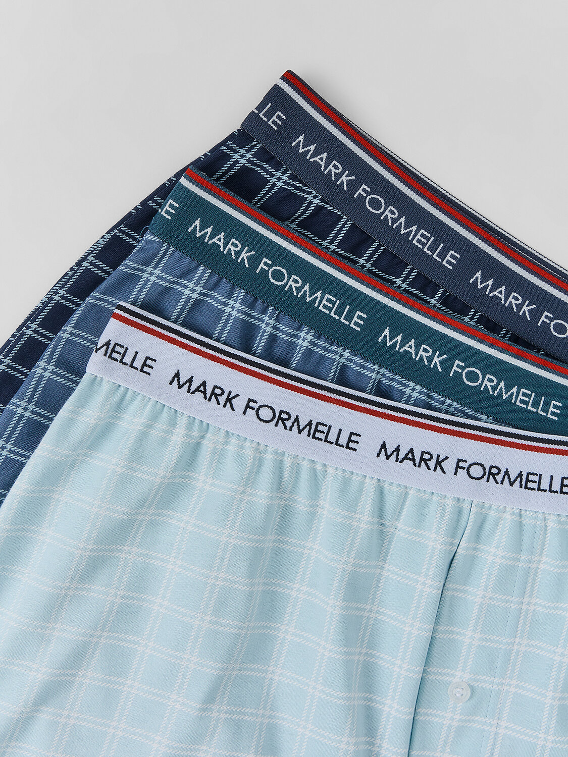 MARK FORMELLE Трусы 602545 411222-3 клетка на голубой дымке +клетка на шторме +клетка на море