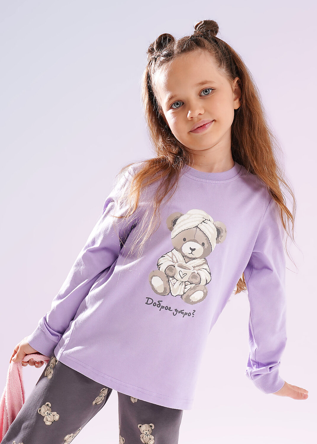 CLEVER Пижама 602834 903611кд_п св.фиолетовый/т.серый